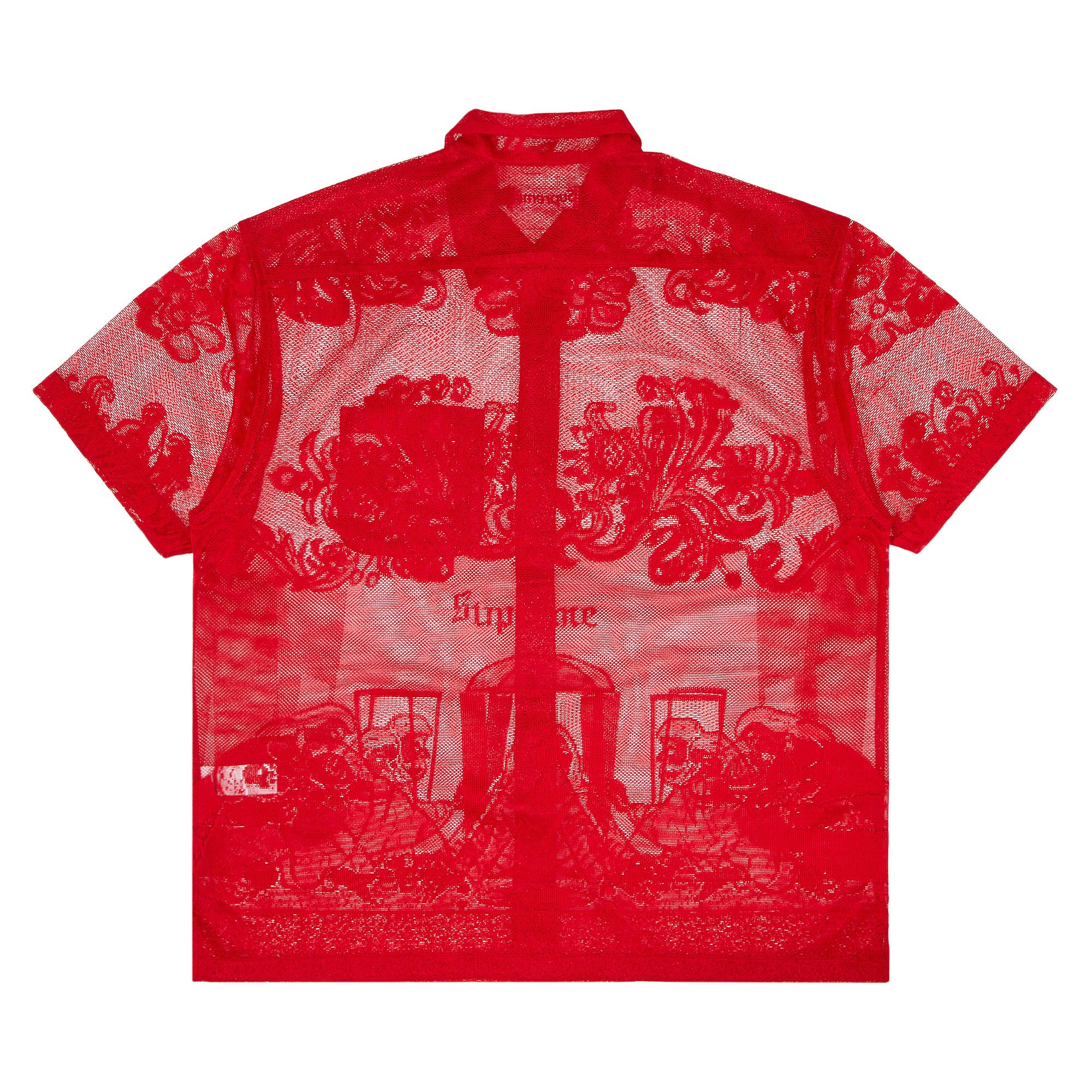 Buy Supreme Last Supper Lace Short-Sleeve Shirt 'Red