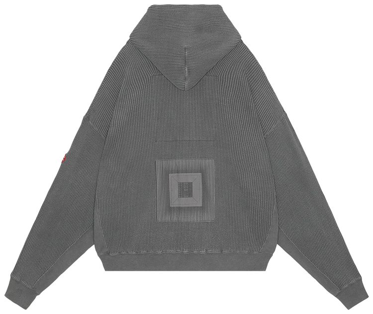 Cav Empt Overdye Wide Rib Cut Zip Hoodie Charcoal