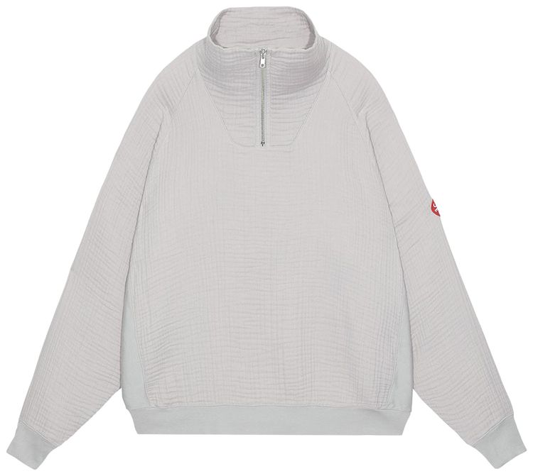 Cav Empt Layered Gauze Half Zip Sweatshirt Grey