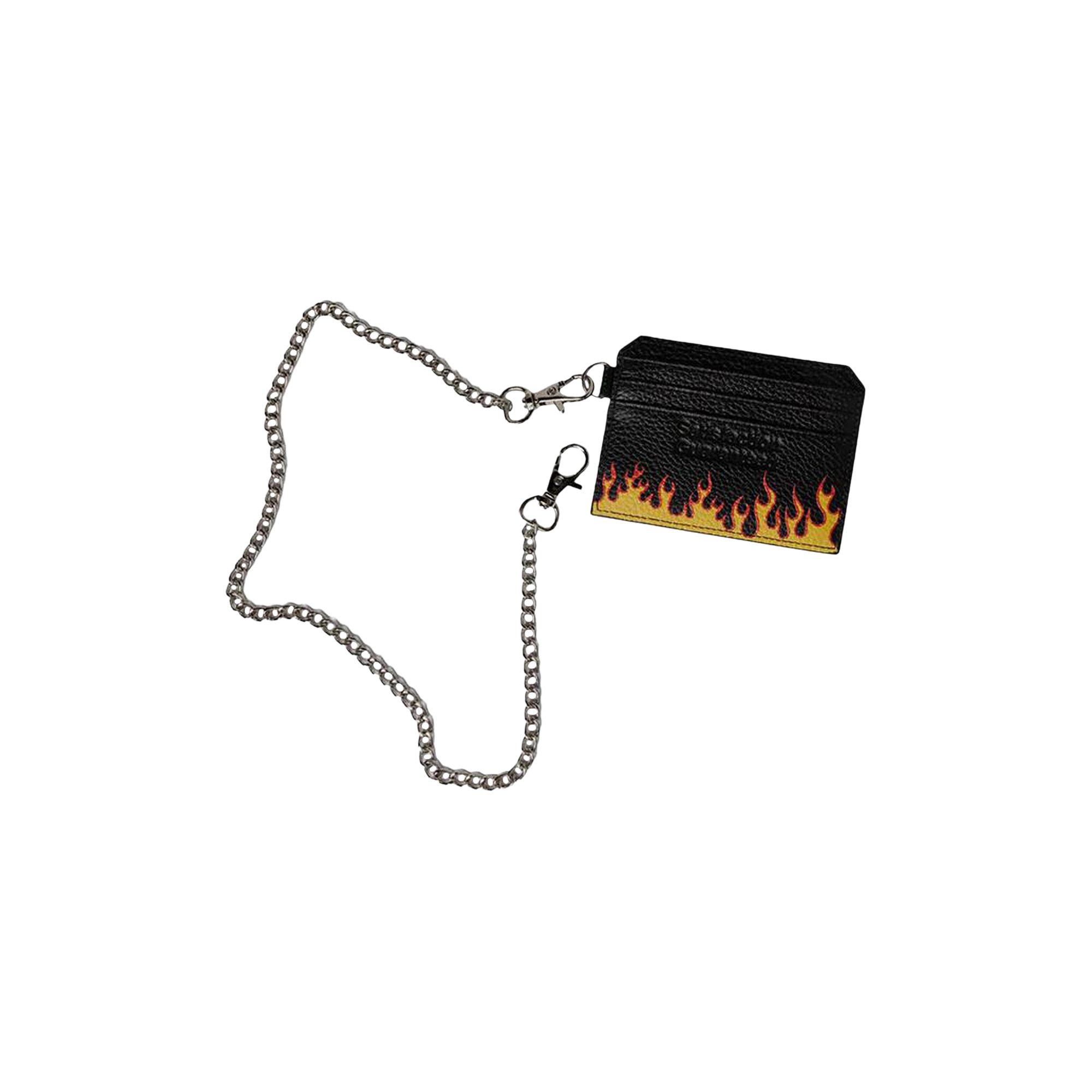 Buy Pleasures Chain Leather Card Holder 'Black' - P25SU073