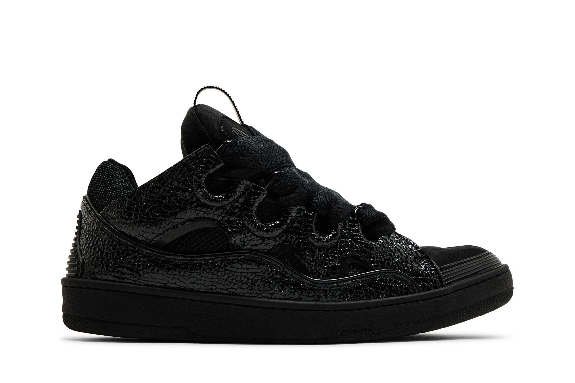 Buy Lanvin Curb Sneakers 'Black Crinkled' - FM SKRK11 CRCA