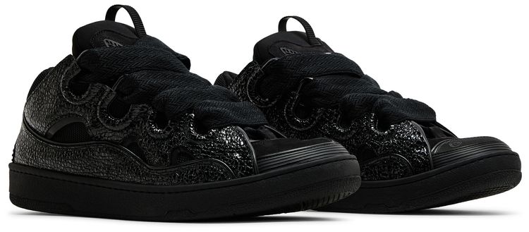 Lanvin Curb Sneakers Black Crinkled