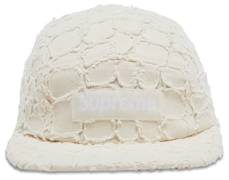 Supreme Frayed Croc Denim Camp Cap Natural