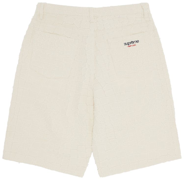 Supreme Frayed Croc Baggy Denim Short Natural
