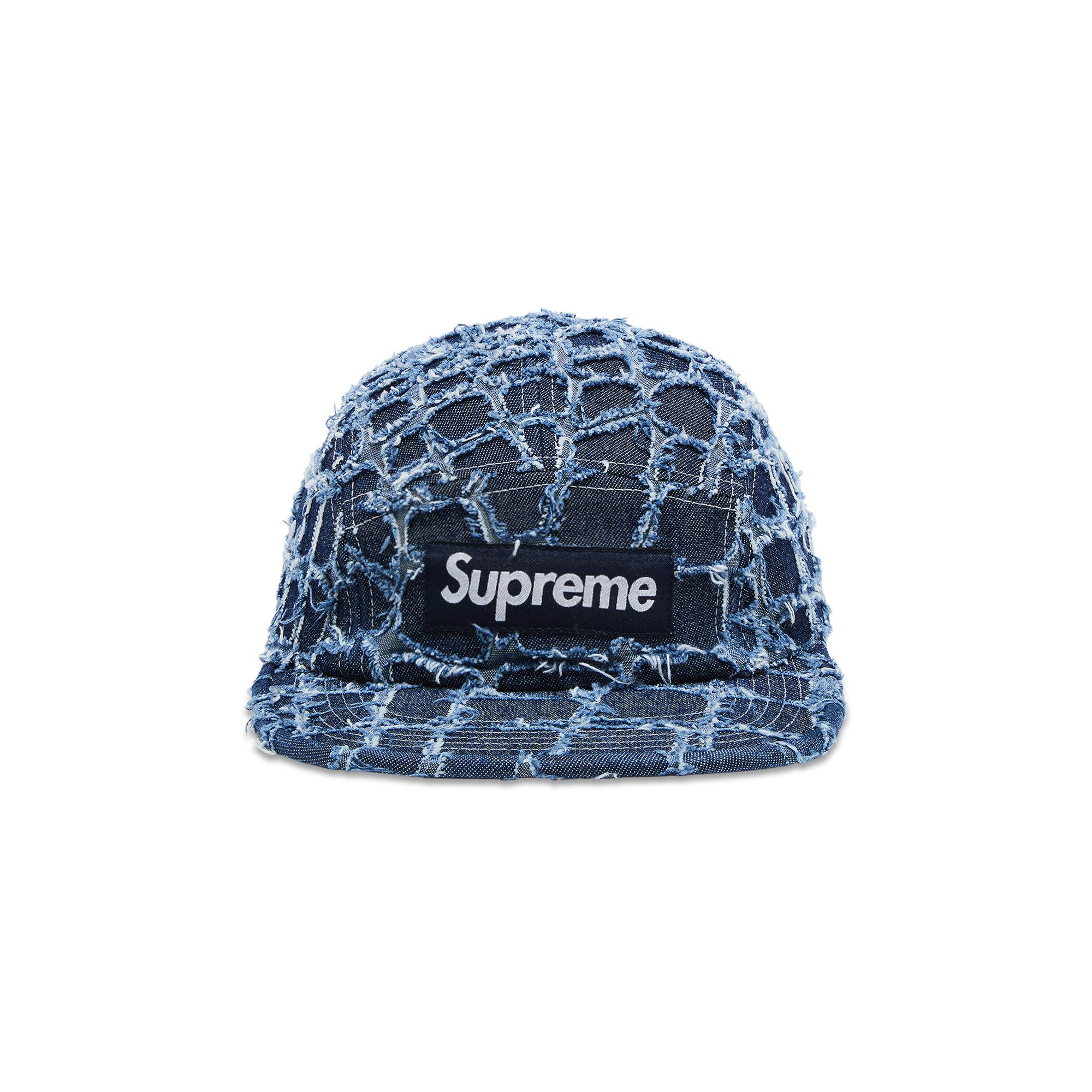Buy Supreme Frayed Croc Denim Camp Cap 'Indigo' - SS25H5