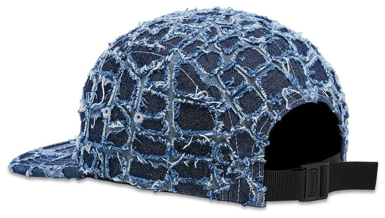 Supreme Frayed Croc Denim Camp Cap Indigo