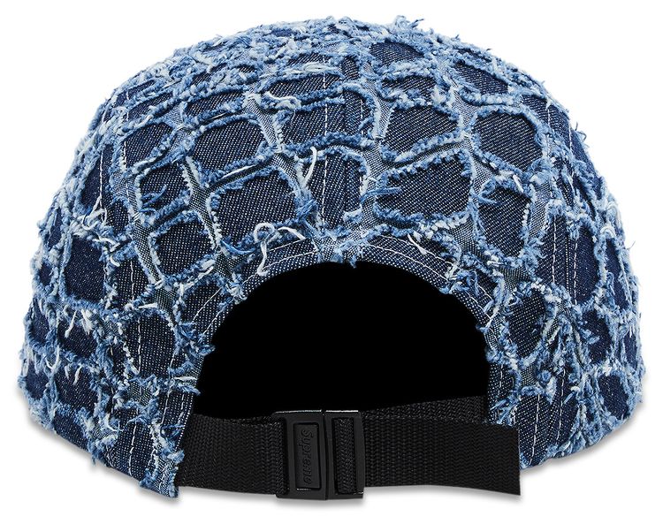 Supreme Frayed Croc Denim Camp Cap Indigo