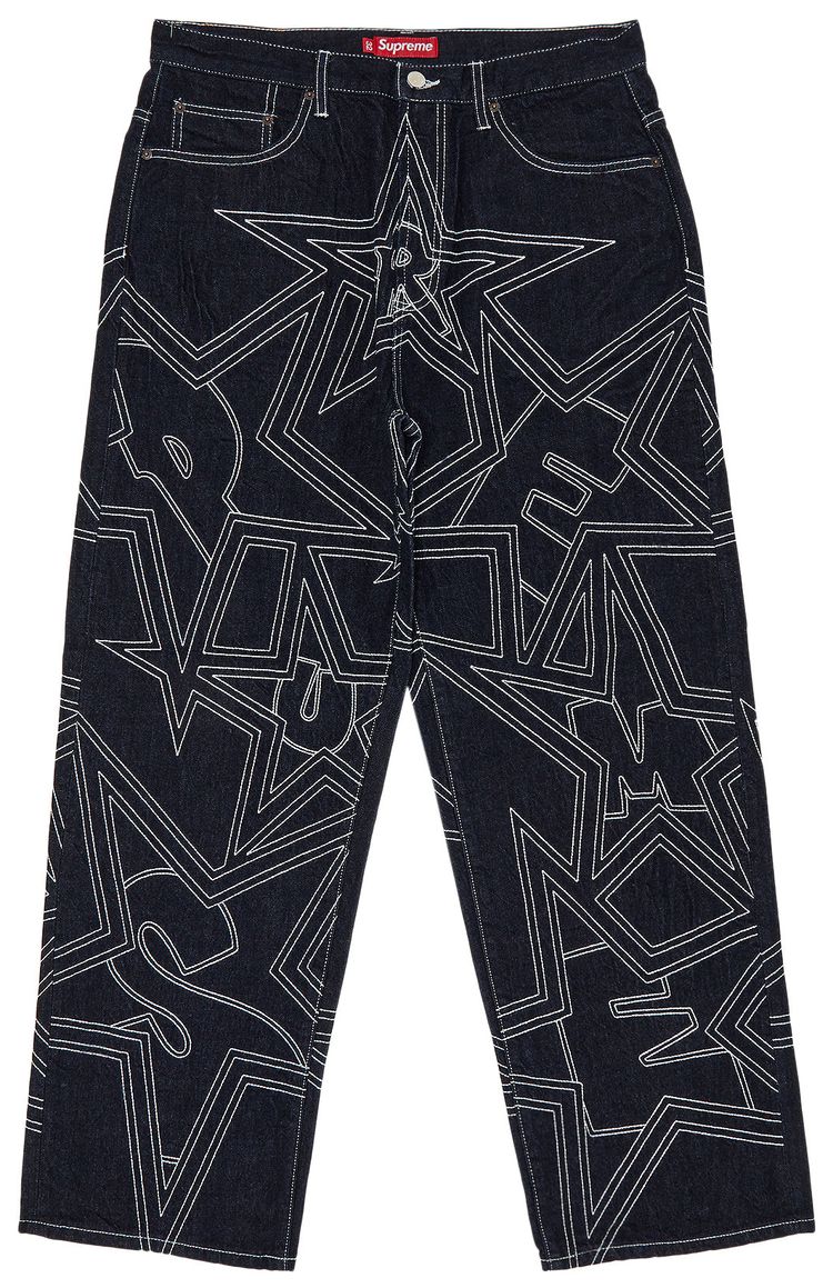 Supreme Stars Topstitch Baggy Jean Indigo