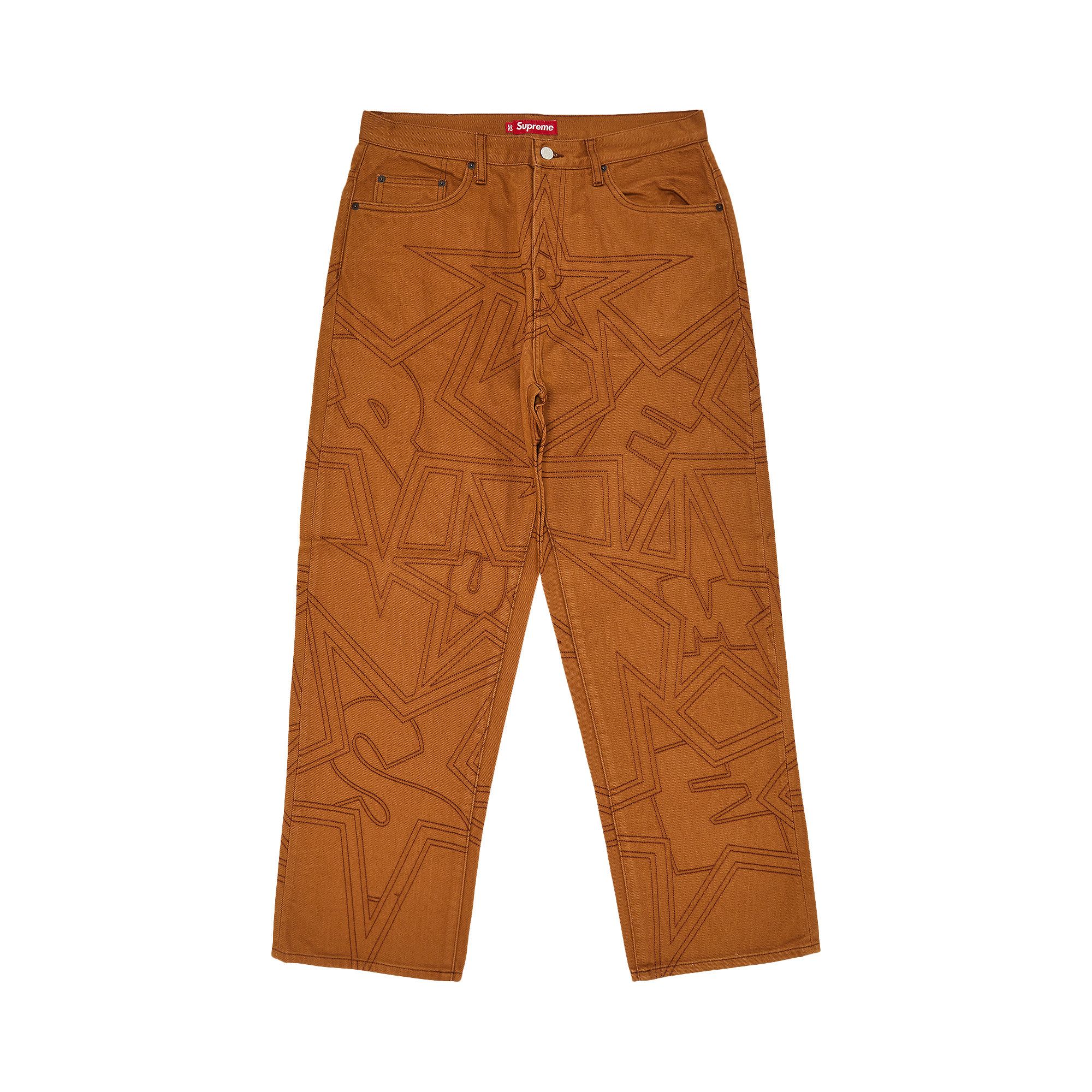 最大10%OFFクーポン Supreme Buy Stars SS25P72 - 'Brown' Jean Baggy Topstitch パンツ