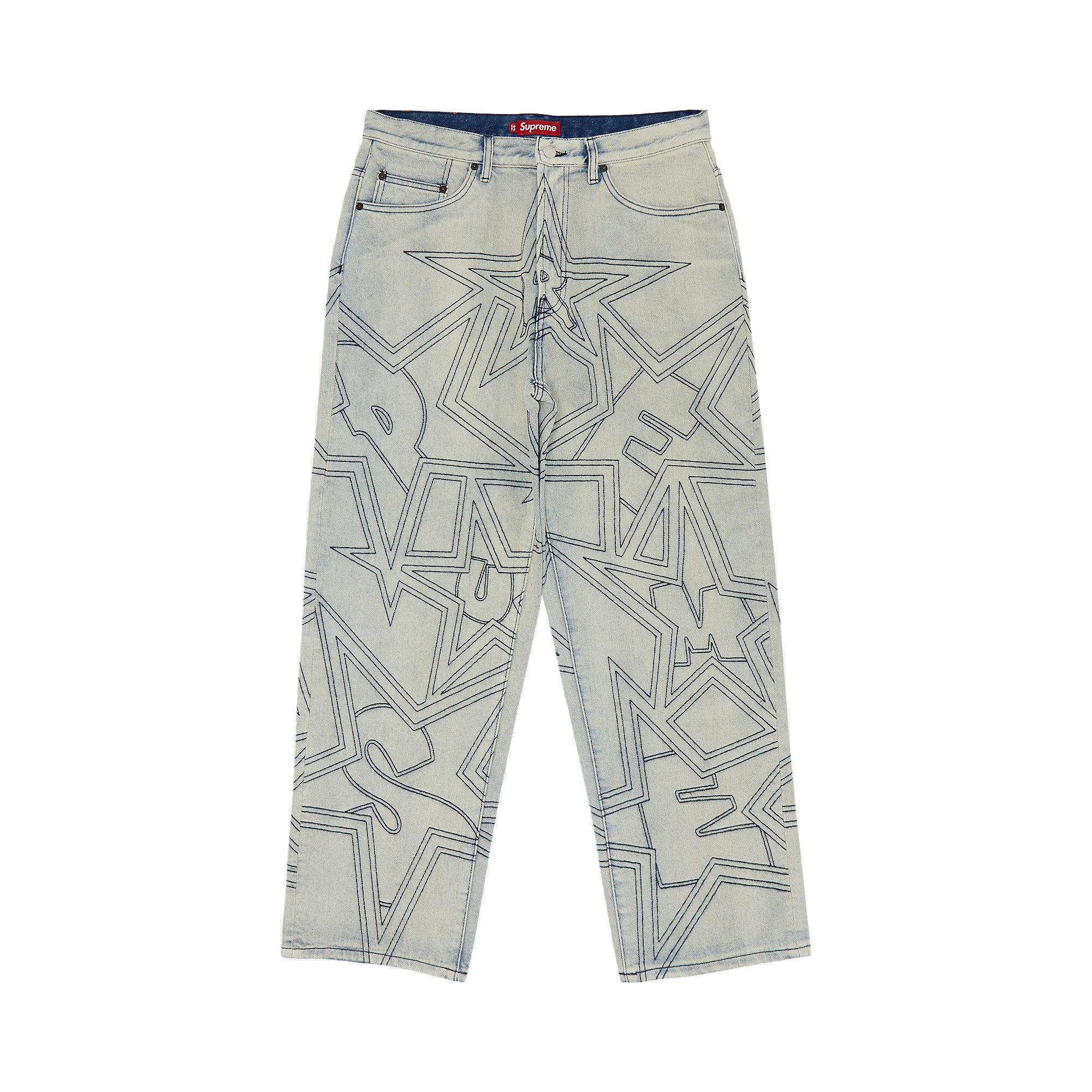 パンツ Supreme Stars Topstitch Baggy Jean Dirty Supreme Stars Topstitch Baggy Jean Dirty Men's - SS25 - US