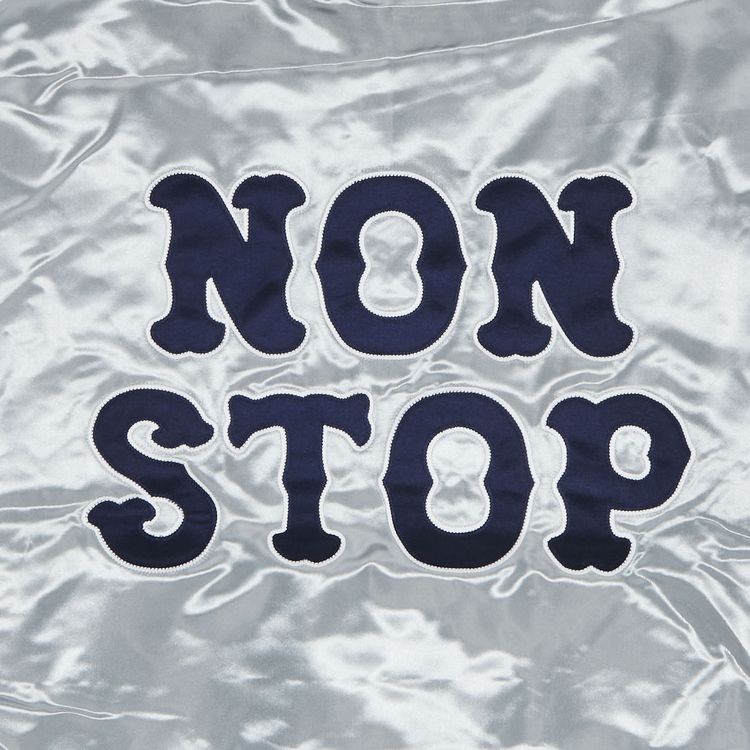 Supreme x Homerun Satin Hooded Varsity Jacket Silver