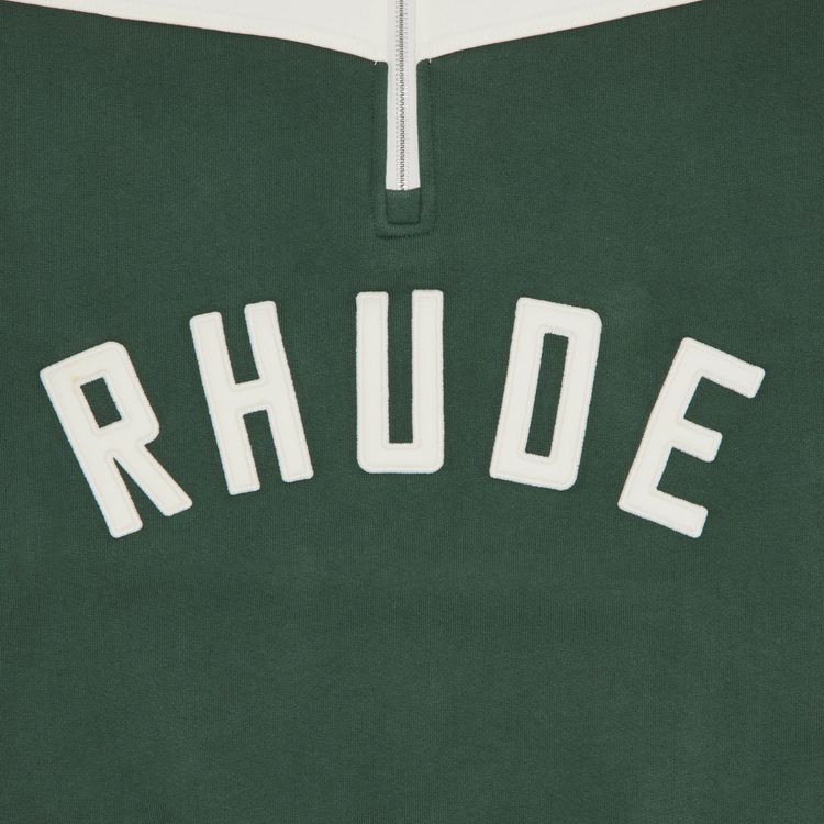 Rhude Monaco Half Zip Hunter GreenCream