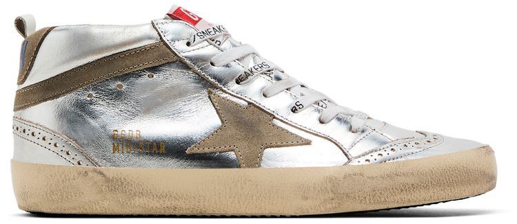 Golden Goose Wmns Mid Star Silver Laminated