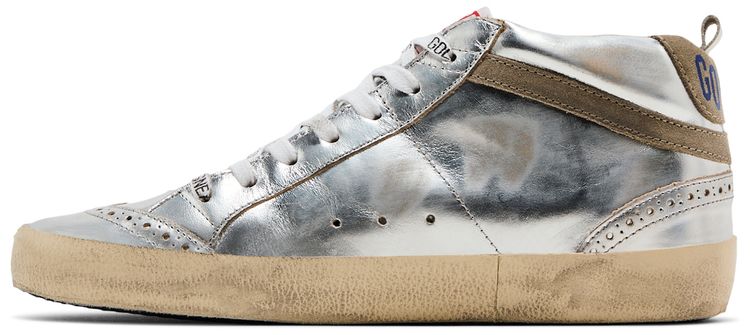 Golden Goose Wmns Mid Star Silver Laminated