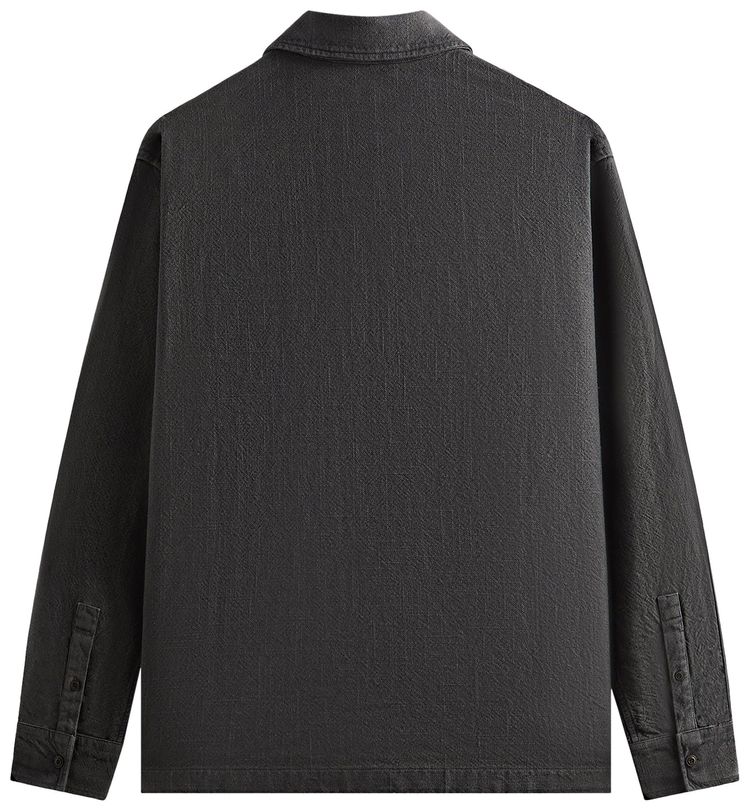 Kith Soft Woven Long Sleeve Boxy Collared Overshirt Carbon