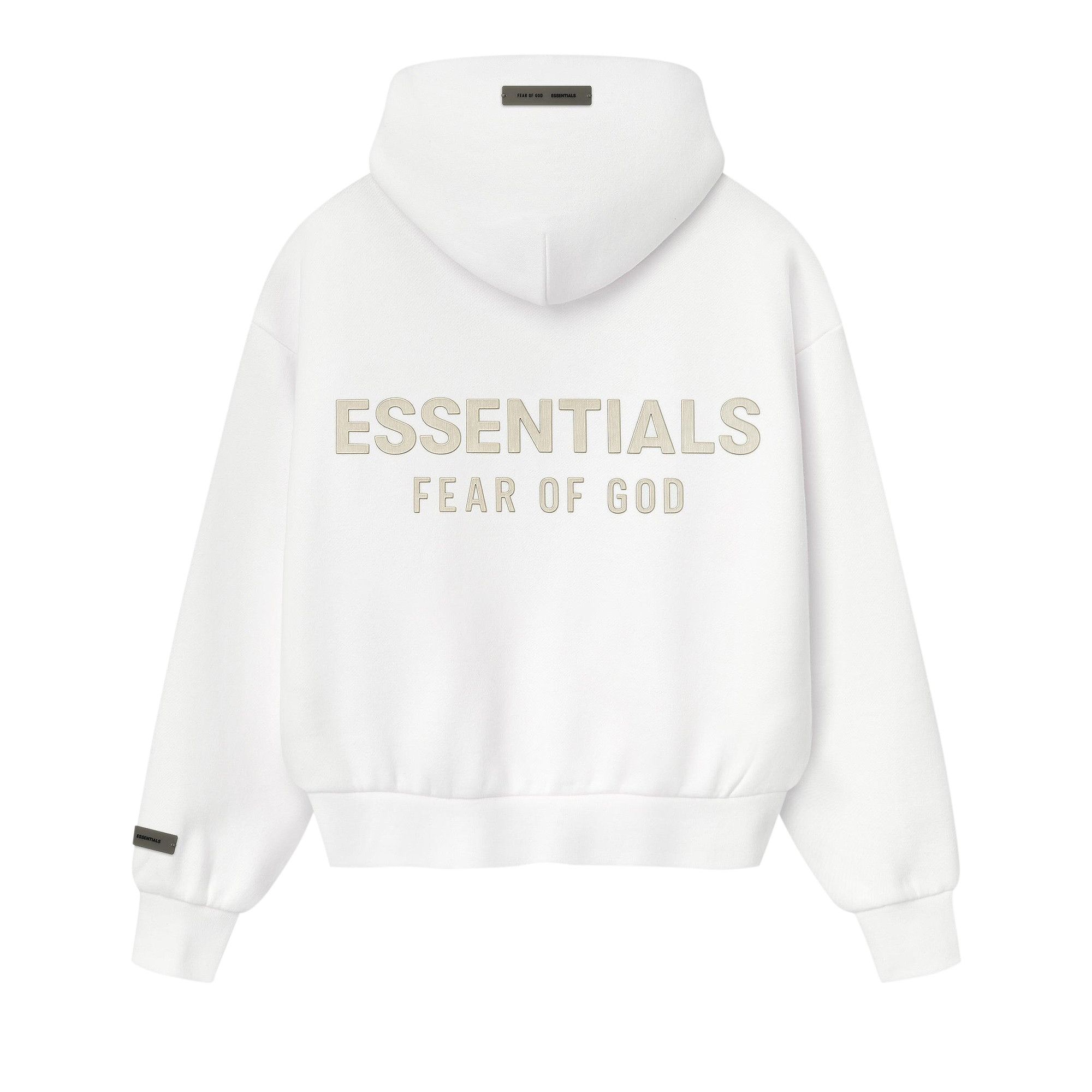 Buy Fear of God Essentials Classic Zip Up Hoodie 'Cloud White