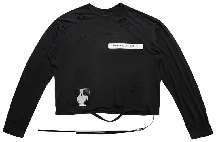 Ann Demeulemeester Emil Relax Fit Boxy T Shirt With Printed Patches Black