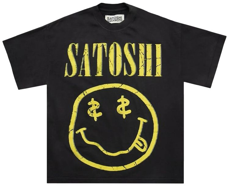 Satoshi Nakamoto Smiley Tee Black