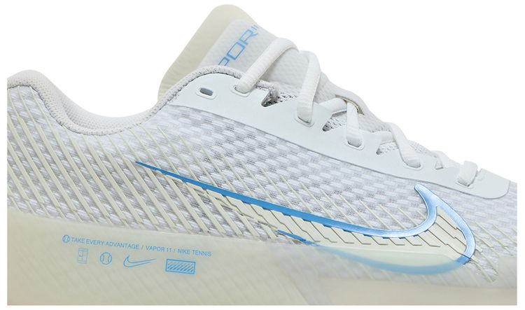 NikeCourt Air Zoom Vapor 11 HC White Light Blue Gum