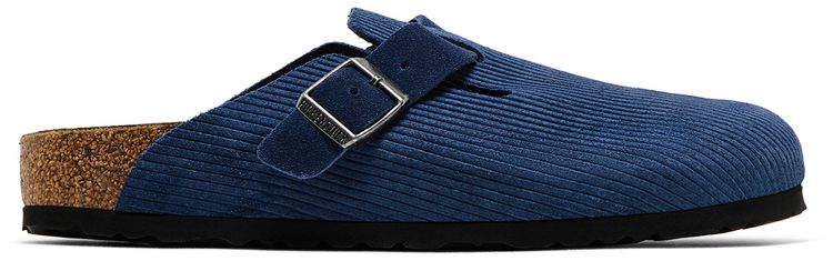 Birkenstock Boston Suede Embossed Corduroy Narrow Indigo