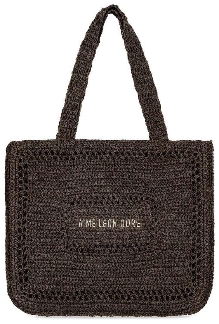 Aime Leon Dore Crochet Tote Bag Coffee Bean
