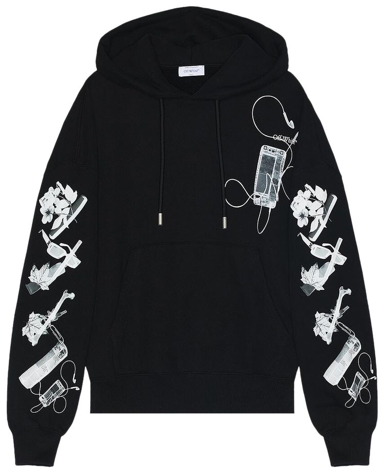 Off White Scan Over Hoodie Black