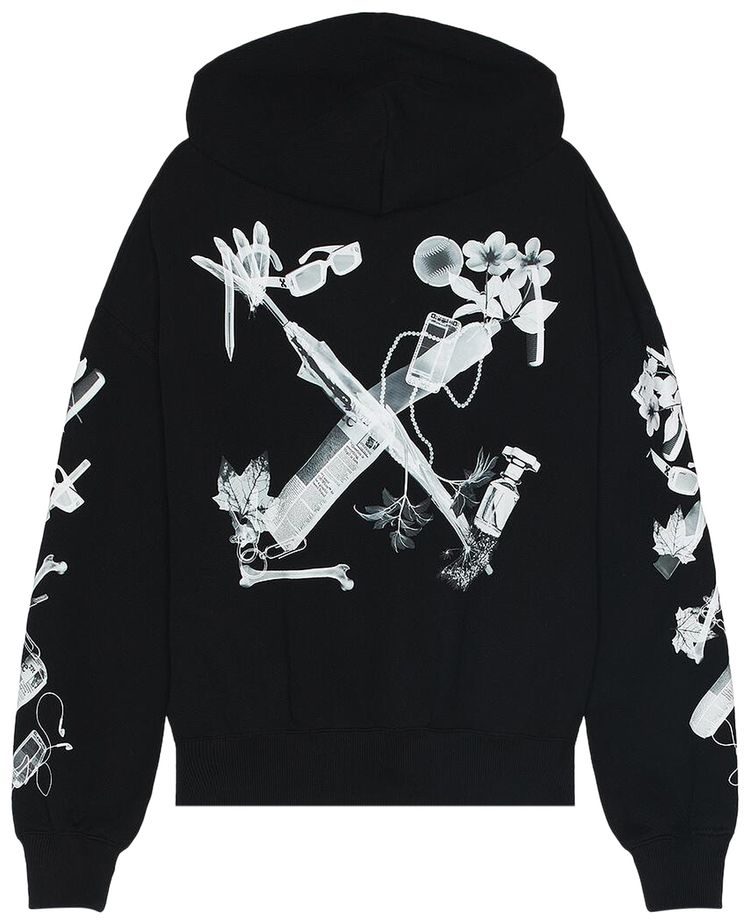 Off White Scan Over Hoodie Black