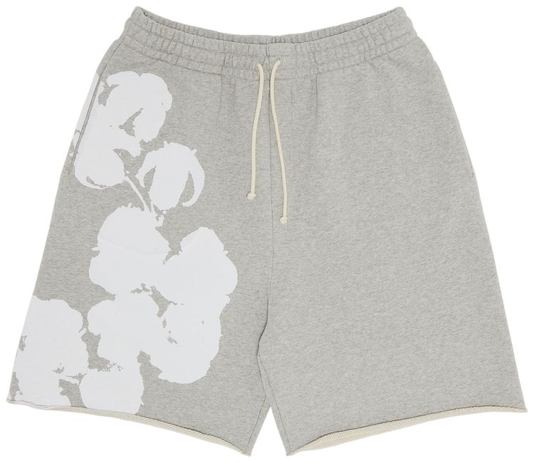 Denim Tears Big Cotton Wreath Sweat Shorts Grey