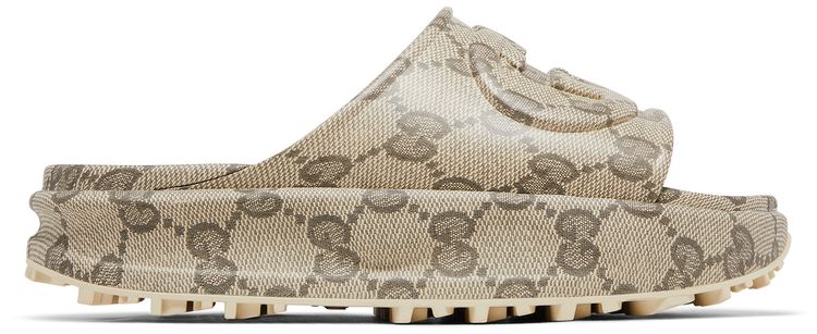 Gucci GG Slide Sandal Interlocking G   Beige Ebony