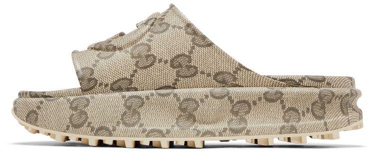 Gucci GG Slide Sandal Interlocking G   Beige Ebony