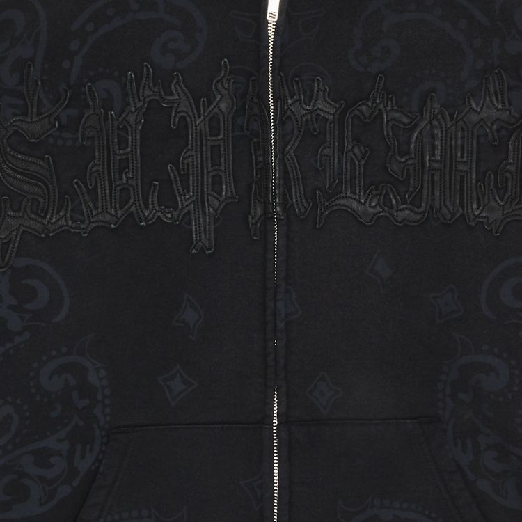 Buy Supreme Leather Appliqué Zip Up Hooded Sweatshirt 