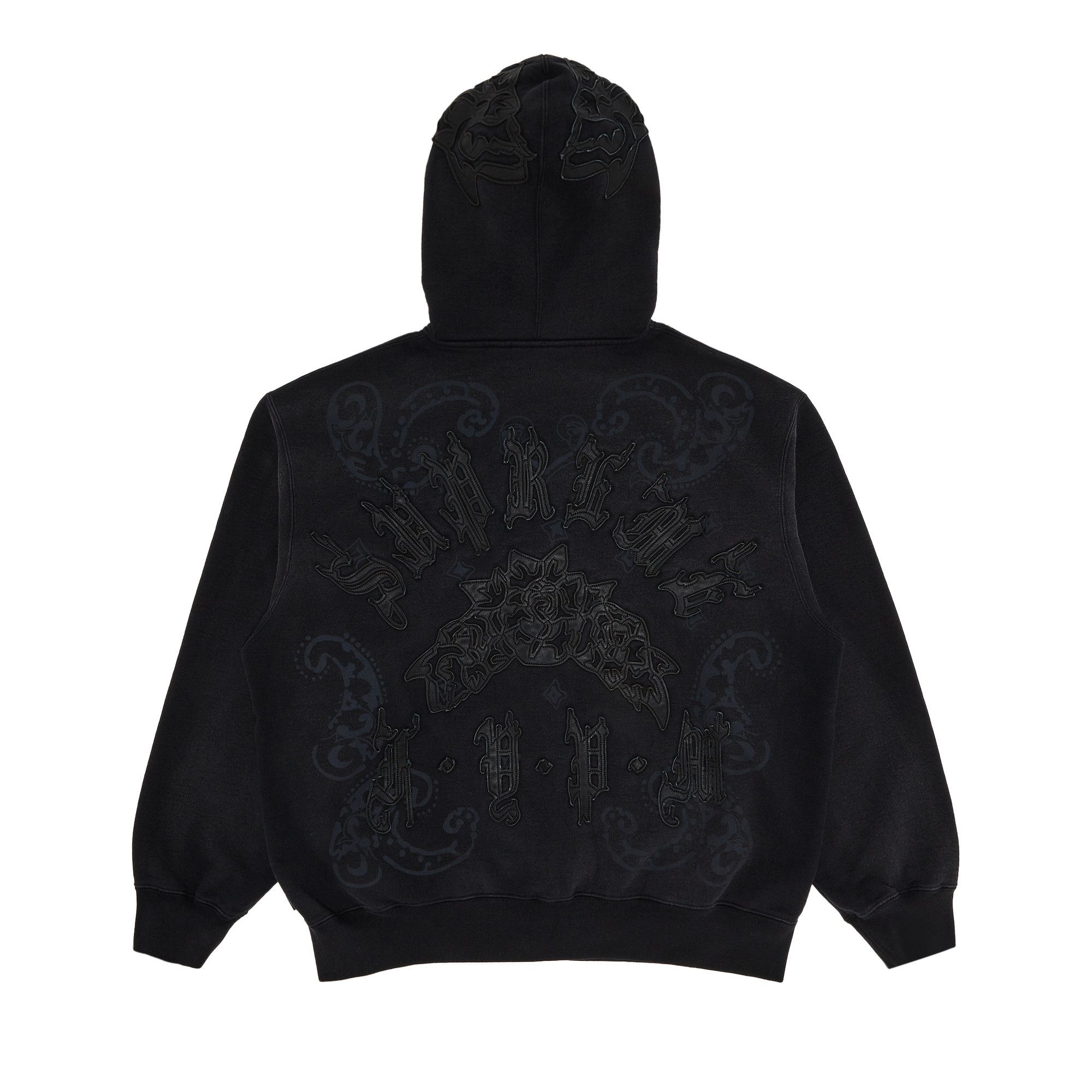 【オンライン限定商品】  Supreme Buy Leather 'Black Sweatshirt Hooded Up Zip Appliqué トップス