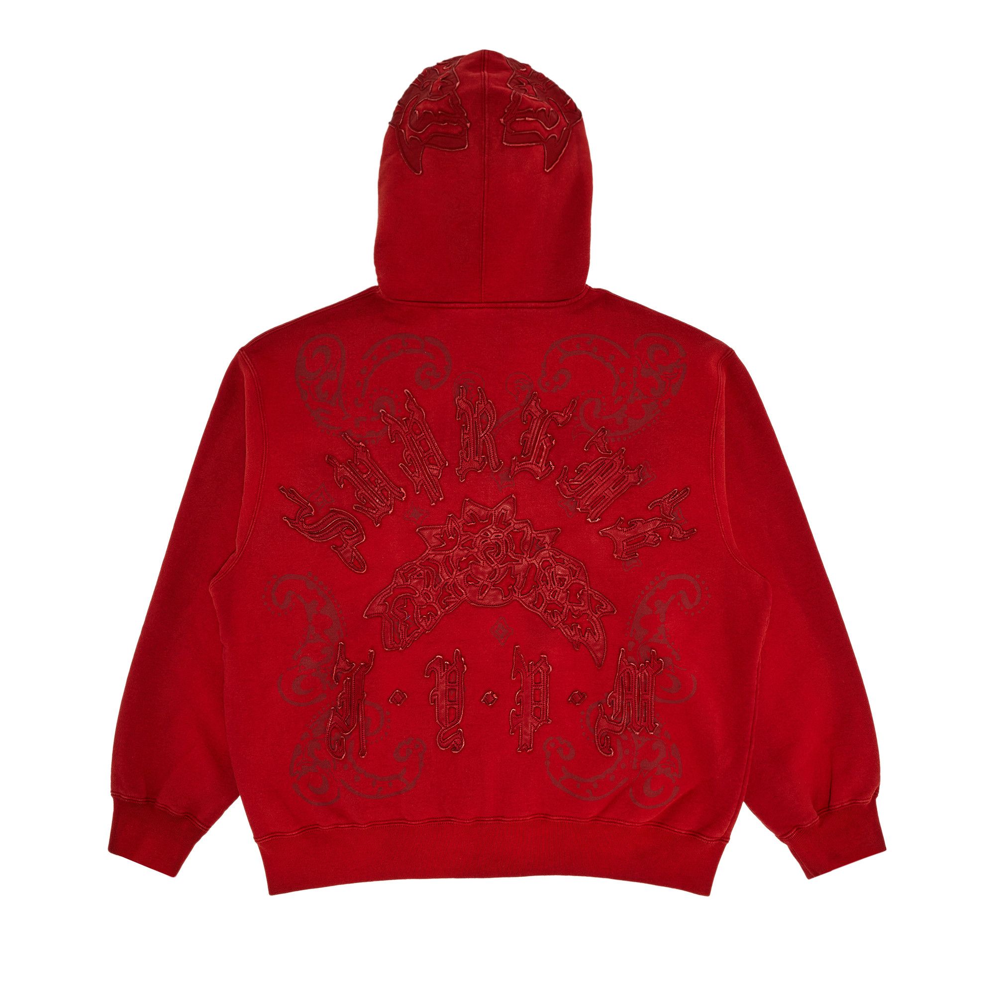 Leather Appliqué Zip Up Hooded Sweatshirt | Supreme 25ss
