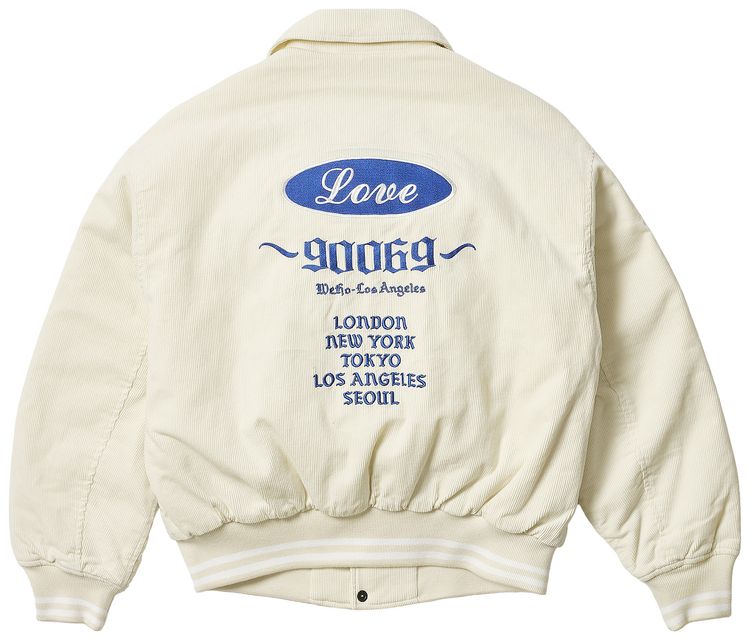 Palace Love Varsity Jacket White