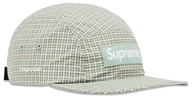 Supreme x Cordura Plaid Camp Cap Olive