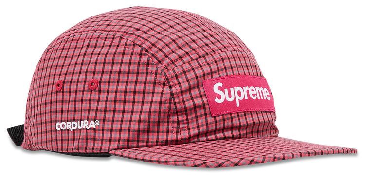 Supreme x Cordura Plaid Camp Cap Red