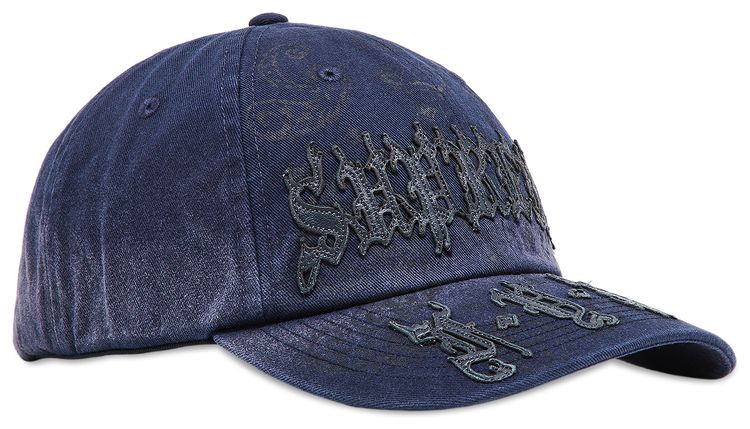 Supreme Leather Applique 6 Panel Navy