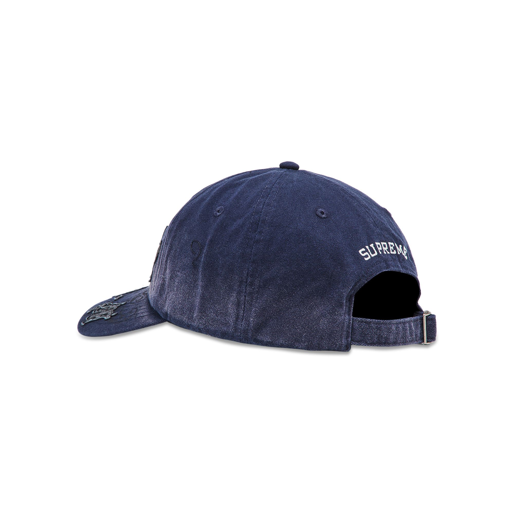 Buy Supreme Leather Appliqué 6-Panel 'Navy' - SS25H118 NAVY