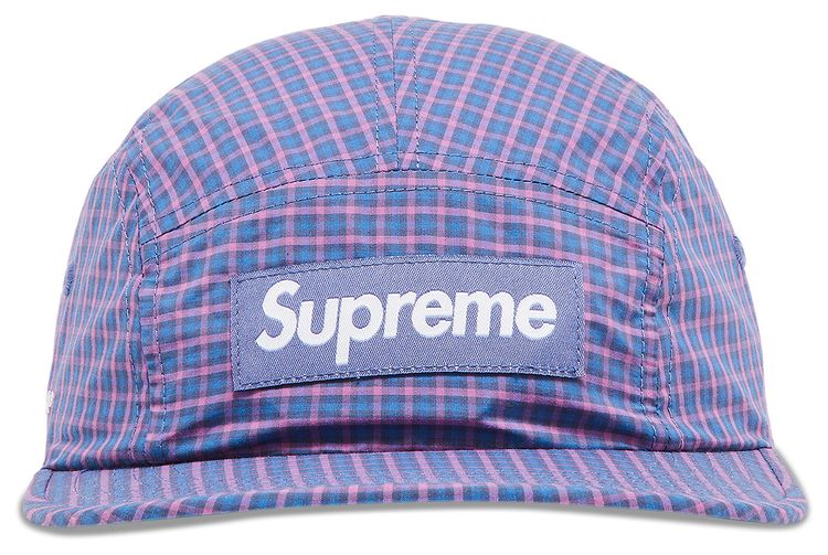 Supreme x Cordura Plaid Camp Cap Blue