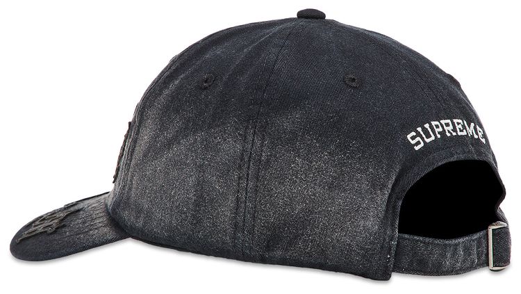 Supreme Leather Applique 6 Panel Black