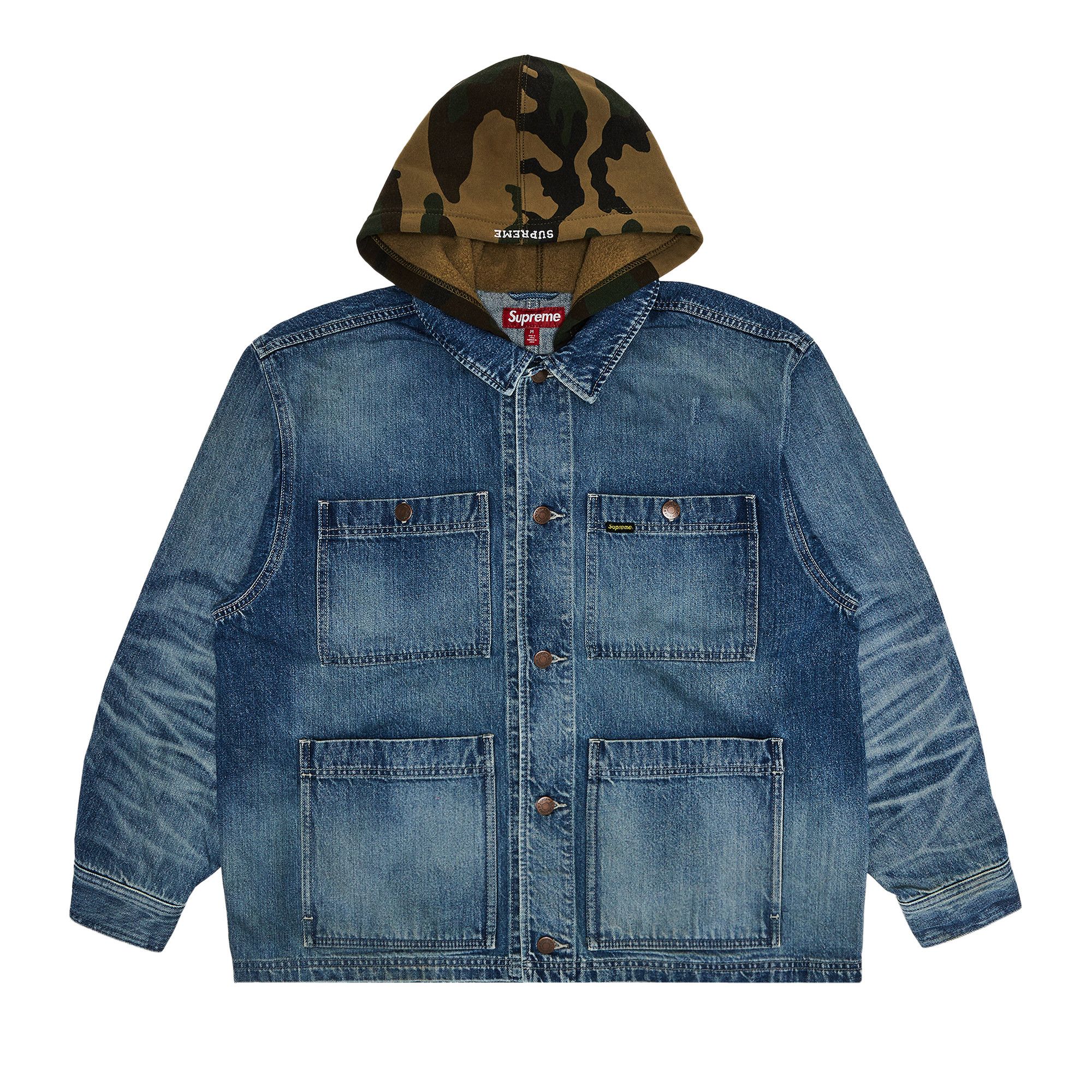 Buy Supreme Worn Hooded Chore Coat 'Denim' - SS25J83 DENIM
