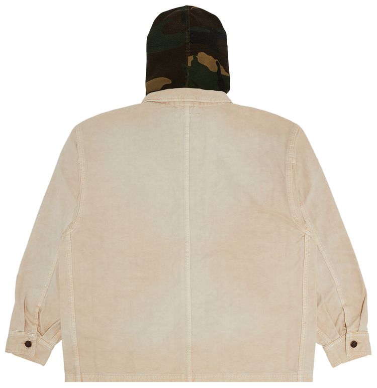 Supreme Worn Hooded Chore Coat Natural