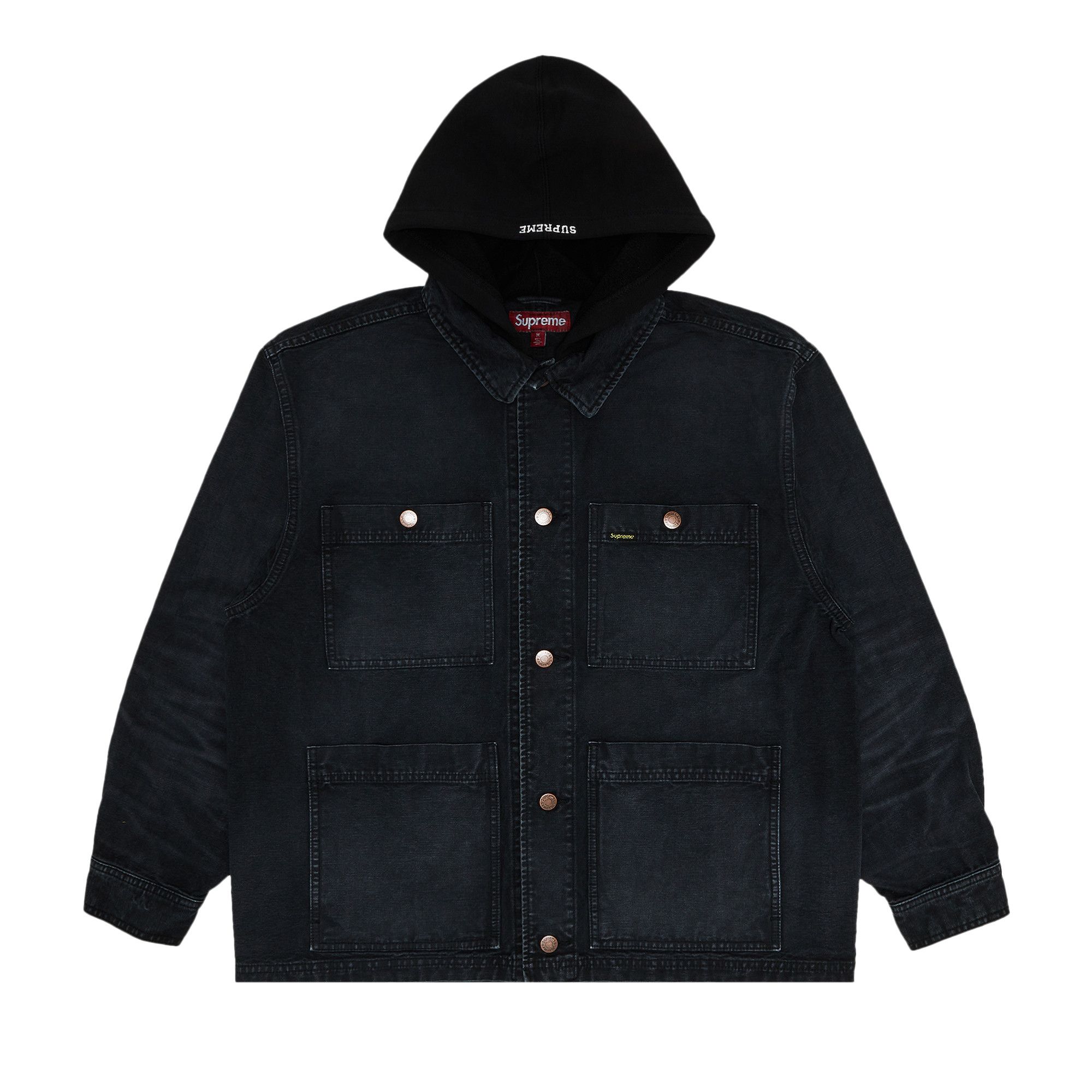 Buy Supreme Worn Hooded Chore Coat 'Black' - SS25J83 BLACK