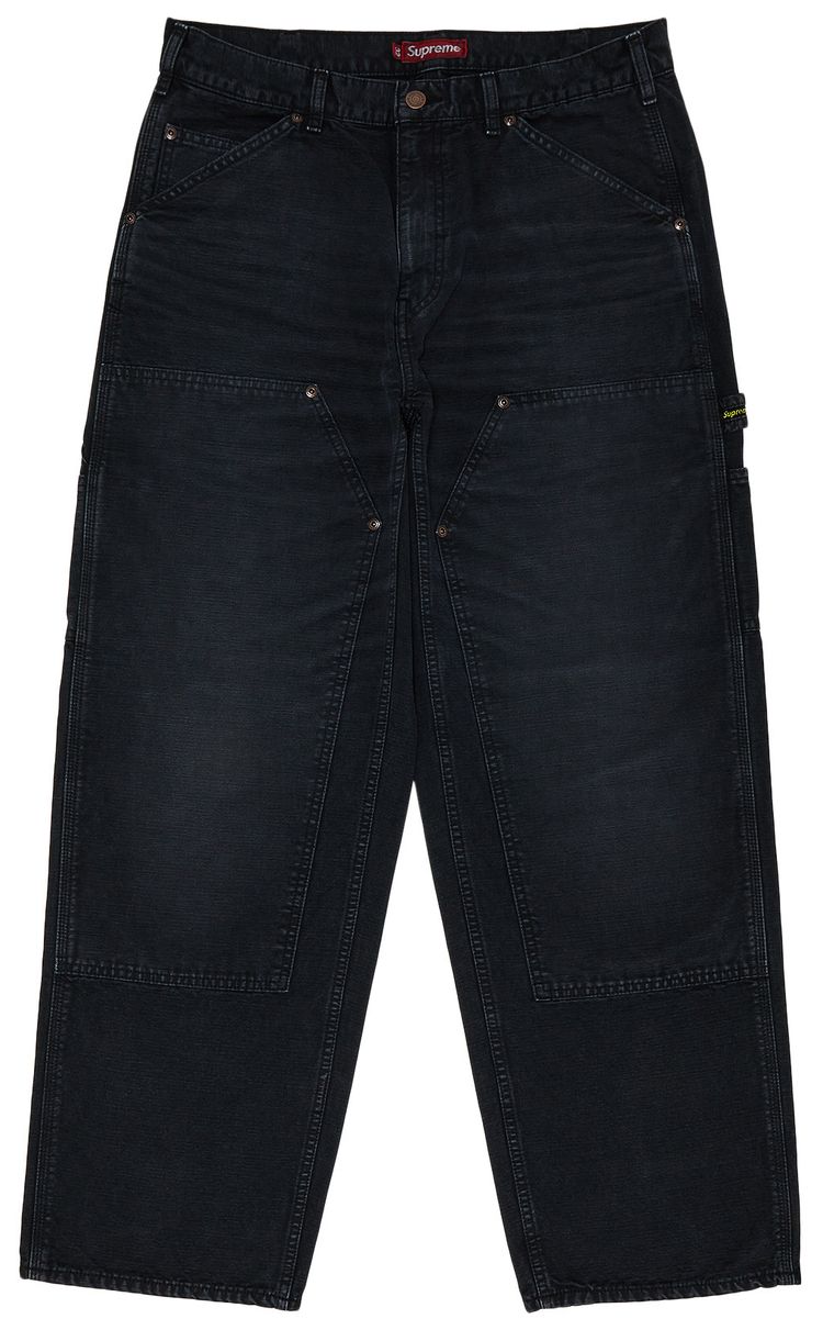 Supreme Worn Double Knee Painter Pant Black