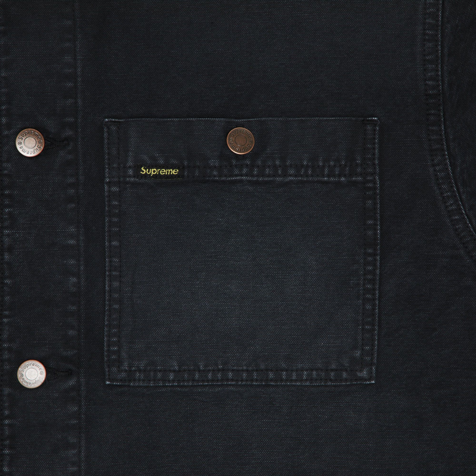 Buy Supreme Worn Hooded Chore Coat 'Black' - SS25J83 BLACK | GOAT