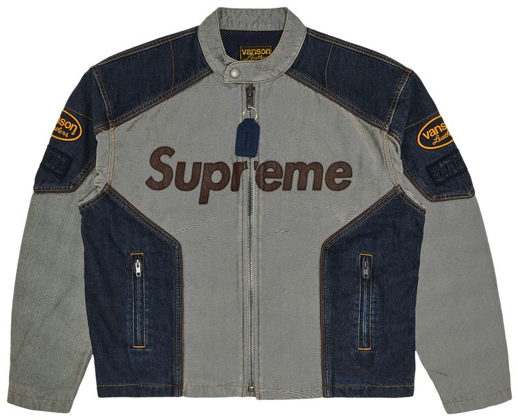 Supreme x Vanson Leathers x Cordura Cotton Jacket Denim