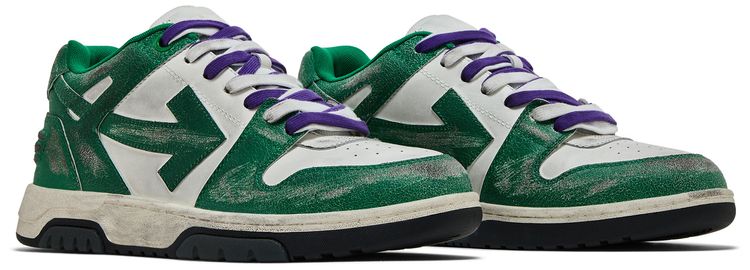 Off White Out of Office Vintage Leather White Green