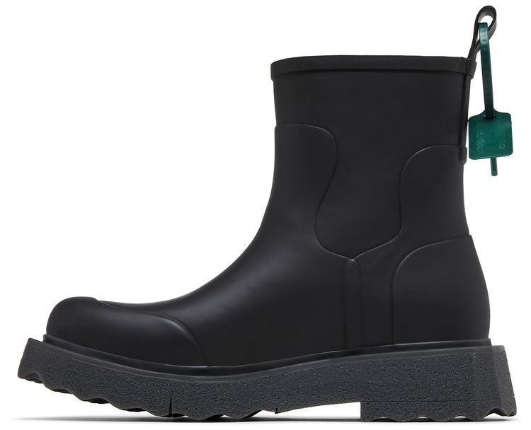 Off White Rain Boot Black Fuchsia