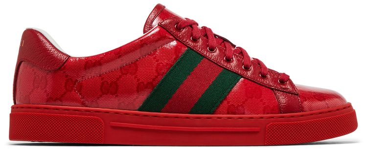 Gucci Ace GG Crystal Canvas   Red
