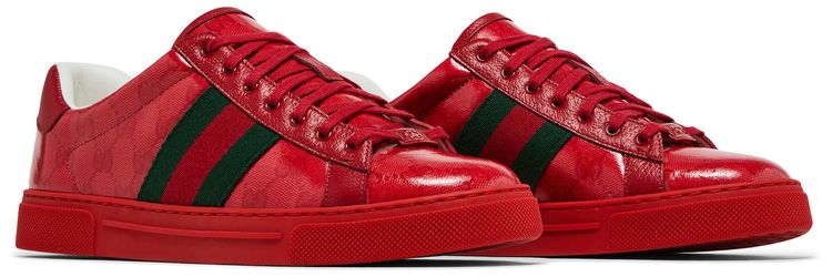 Gucci Ace GG Crystal Canvas   Red